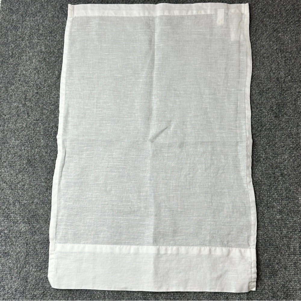 Land’s End Home white linen tea towels 14x22 set 2 vintage kitchen dish towels